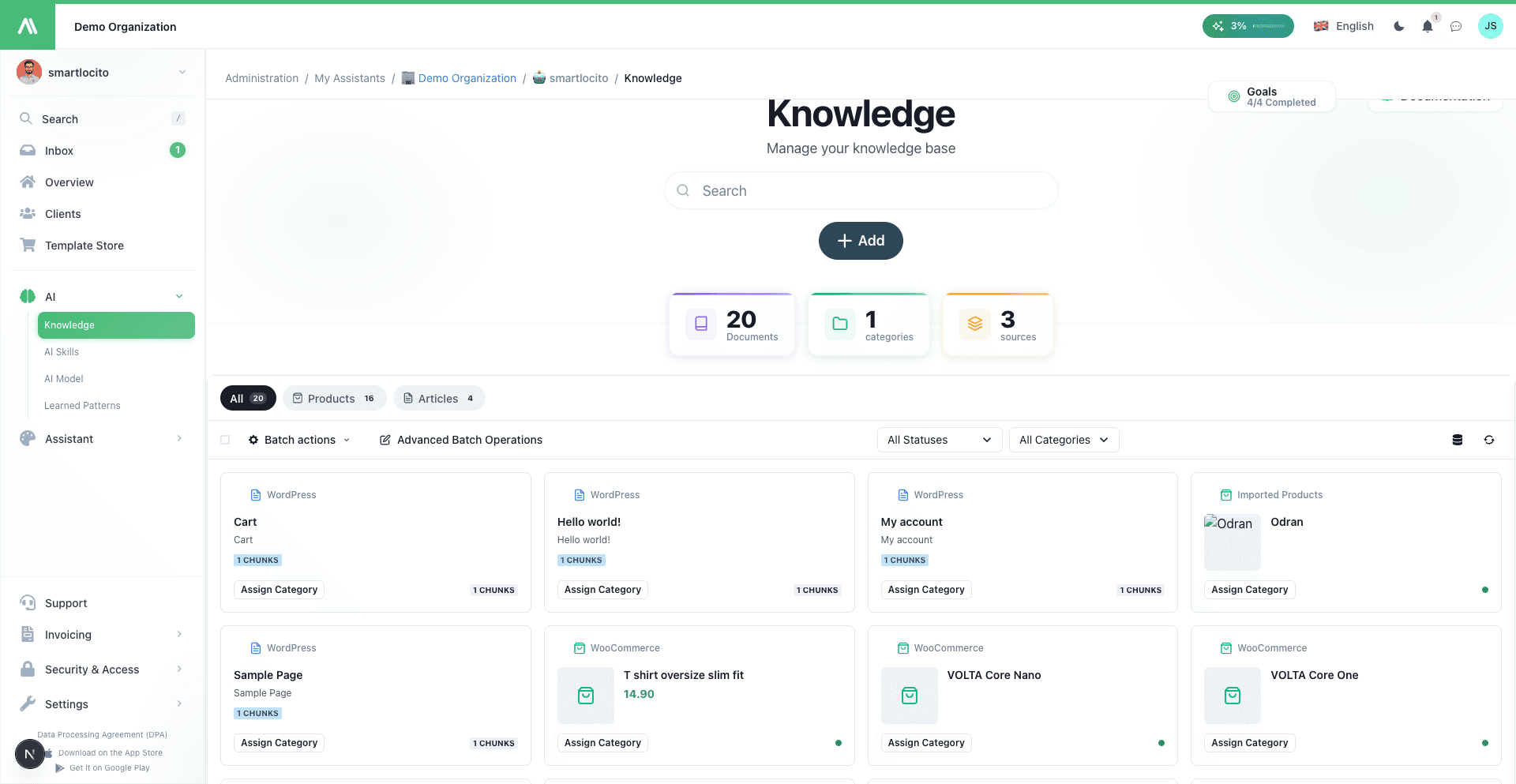 Knowledge base AI SmartTalk